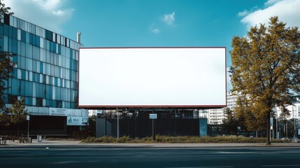 Obraz premium Urban Billboard Awaiting Content. AI generated illustration.
