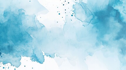 Light Cyan Blue Watercolor Background. AI generated illustration.