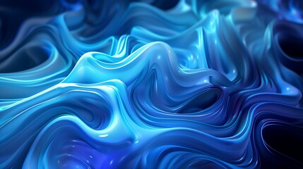 Obraz premium Abstract blue liquid swirling and flowing background