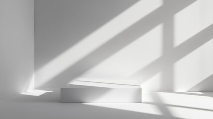 Obraz premium Minimalist Geometric Background with Podium. AI generated illustration.