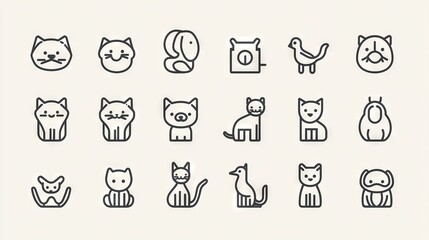   A diverse collection of feline breeds on a pure white backdrop with a defined black edge at the base