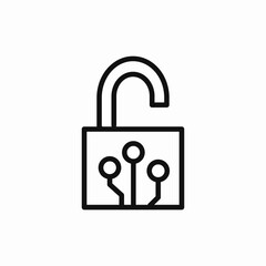 cyber security unlock icon sign vector