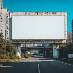 Obraz premium Blank Promotional Billboards on an Overpass: Modern Advertising Space