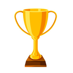 Gold award cup without background