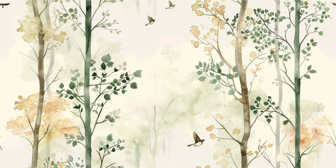 Seamless pattern in eco style for advertising, textile, packaging. Tile, ornament.
Nature theme, nature, landscape, fall