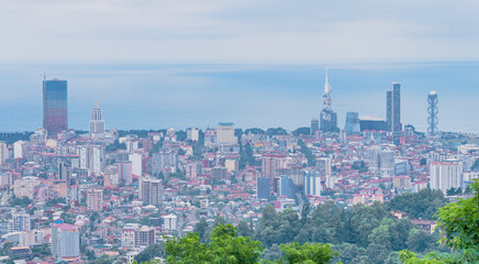 A sweeping panoramic view of Batumi, highlighting the city's stunning skyline.
