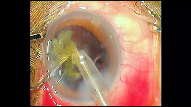 Phacoemulsification Cataract Surgery Stages Shown in Sequential Panel