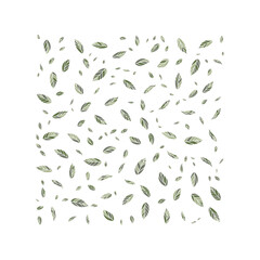 seamless green leaves pattern illustration design
