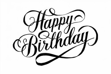 Elegant cursive handwriting saying Happy Birthday