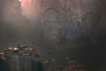 a cave in the mountains