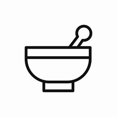 mortar pestle medicines icon sign vector