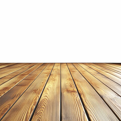 Wooden floor with a smooth finish isolated on a transparent background