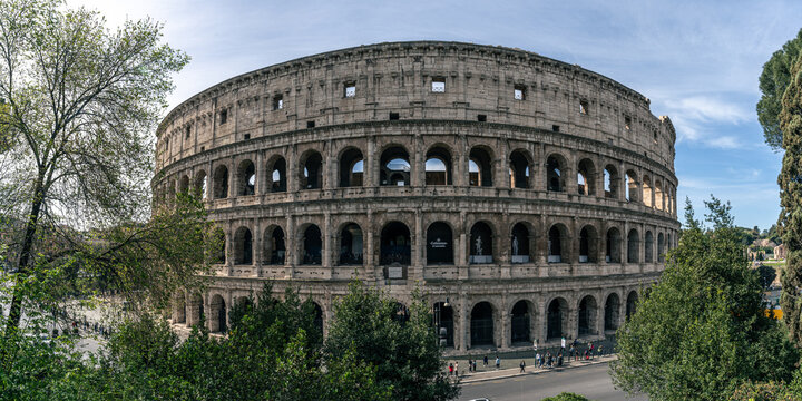Panorama photo about the Colosseum in R&oacute;me