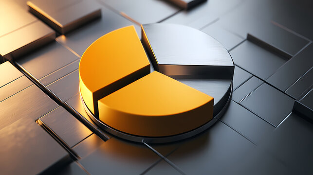 Three-dimensional pie chart for data visualization