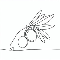 olive branch silhouette thin lines 