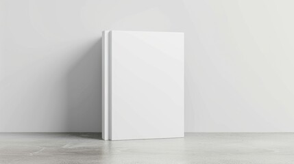 front view of Blank book cover white .