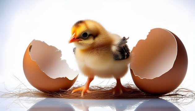 a chick hatching from an egg