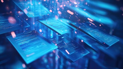 Digital transformation in tax e-invoice software with automation, cloud integration, financial data processing, and modern invoicing technology in a business environment. AI generated illustration.