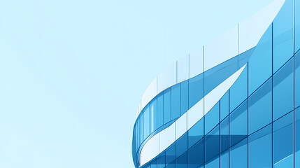 Futuristic design of curved glass building