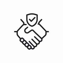 handshake deal check mark icon sign vector