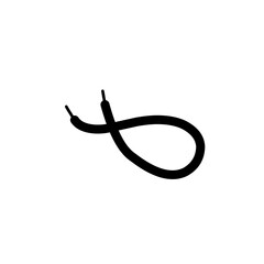 black shoelace vector