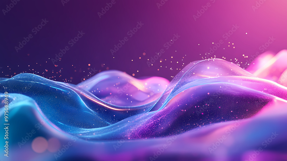 Canvas Prints dreamlike purple and blue light wave energy field