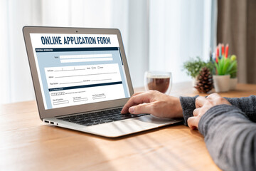 Online application form for modish registration on the internet website