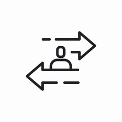 person arrows swap icon sign vector