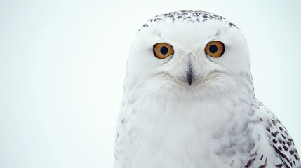 Obraz premium Snowy Owl Portrait with Intense Stare