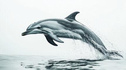 Fototapeta premium Dolphin Leaping Out of Water with Splash