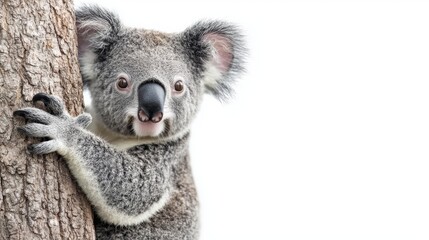 Obraz premium Cute Koala Bear Looking at Camera in Tree