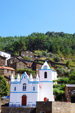 white church in old village, Piodo, Portugal