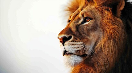 Fototapeta premium Majestic Lion Portrait with Golden Fur and Intense Gaze