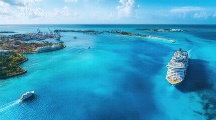 Obraz premium Nassau Port Sapphire Waters. AI generated illustration
