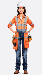 Fototapeta premium Illustration of woman civil engineer
