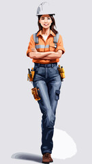 Naklejka premium Illustration of woman civil engineer
