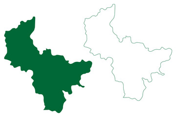 Obraz premium Jind district (Haryana State, Republic of India) map vector illustration, scribble sketch Jind map