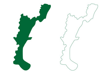Jiribam district (Manipur State, Republic of India) map vector illustration, scribble sketch Jiribam map