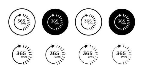 365 day Icon logo set vector