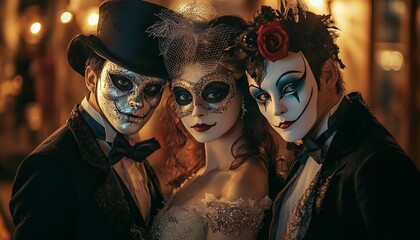 Enigmatic halloween masquerade  captivating masks, elegant costumes, and unforgettable gatherings