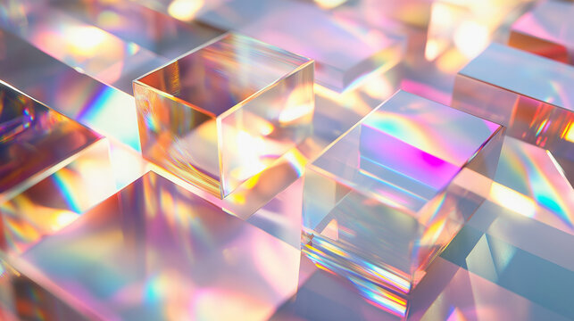 Abstract colorful glass in a striking various shape, showcasing vibrant hues and unique textures