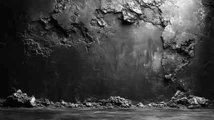 an Dark and gray abstract cement wall texture in a studio room for product display.