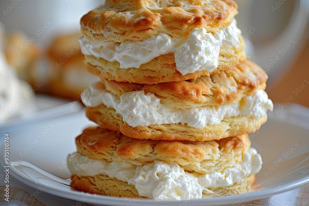 Wall mural home made biscuits with cream