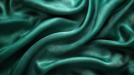 Fototapeta premium A high-resolution image of a green cloth featuring a wave pattern at the top and bottom, centrally positioned