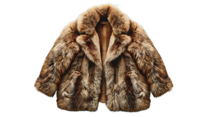 Fur coat on transparent background