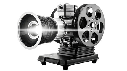 Fototapeta premium Film projector on transparent background