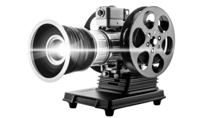 Film projector on transparent background