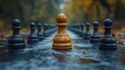 this Concept of leadership with a confident and inspiring figure leading a team.