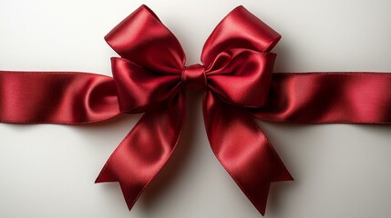 a Red ribbon and bow isolated against a transparent background, perfect for gift wrapping.