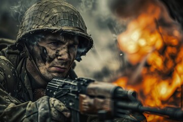 Fototapeta premium Scenes of War and Conflict in a Combat Zone